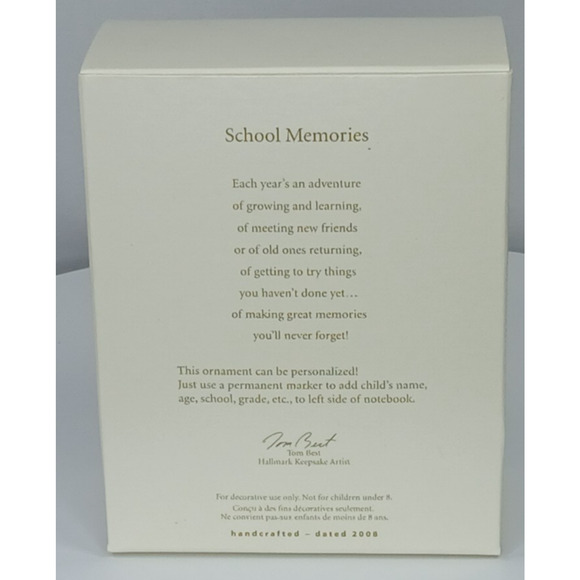 2008 Hallmark Keepsake “School Memories” Notebook A+ Kid Ornament - Picture 9 of 9